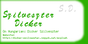 szilveszter dicker business card